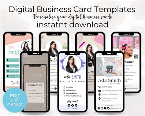 Modern Digital Business Card Templates For Personal And Professional