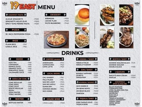 19 EAST MENU PHILIPPINES & UPDATED PRICES 2024