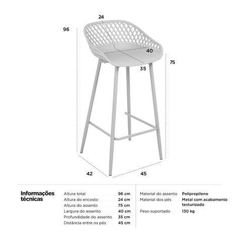 Banqueta Alta Jantar Cozinha Clarice Nude