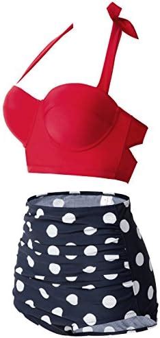 Amazon Women Vintage Swimsuits Bikini High Waisted Bathing Suits With Underwired Top
