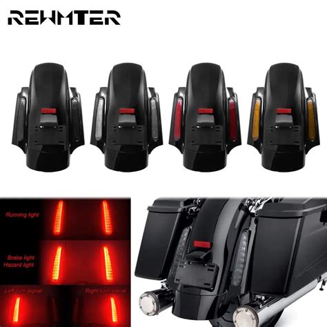 Motorcycle Led Cvo Style Rear Fender System Brake Lights Fascia Set For