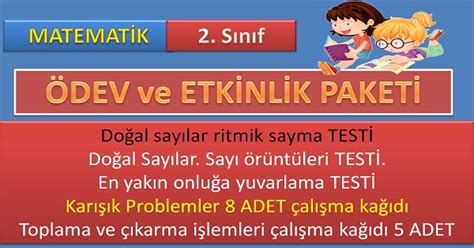 2 Sınıf Matematik Ödev ve etkinlik paketi Eğitim Materyalleri