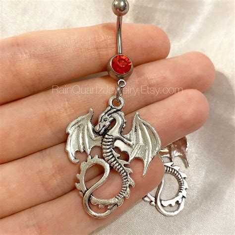 Dragon Belly Button Ring Dragon Navel Piercing Dangle | Etsy