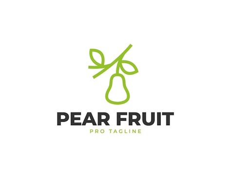 Premium Vector Simple Fresh Pear Fruit Logo Illustration