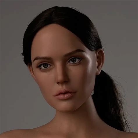 Zelex Black Beautiful Girl Sex Doll Head Ge Hxdoll