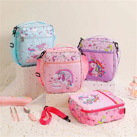 Iskybob Fiambrera T Rmica Con Dibujos De Unicornios Para Ni Os Bolsa De