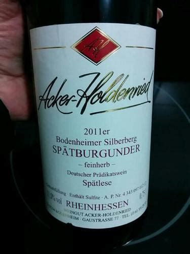 Acker Holdenried Bodenheimer Silberberg Spätburgunder Spätlese Feinherb