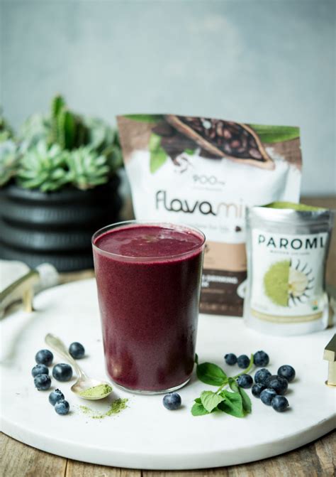 Chocolate Matcha Blueberry Smoothie Cocoa Flavanol Recipe