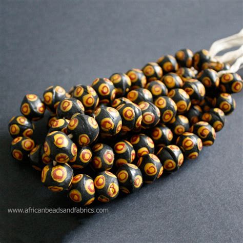 Black King Beadsafrican Beads Krobo Ghana Recycled Glass Mm