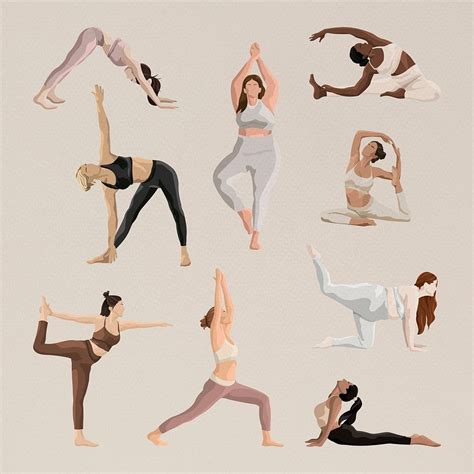 Aesthetic Yoga Poses Vector With Health Premium Vector Rawpixel