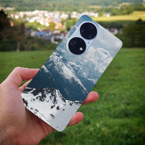 Huawei P50 Pro Modellel Kompatibilis Burkolat Snow Mountain Szilikon