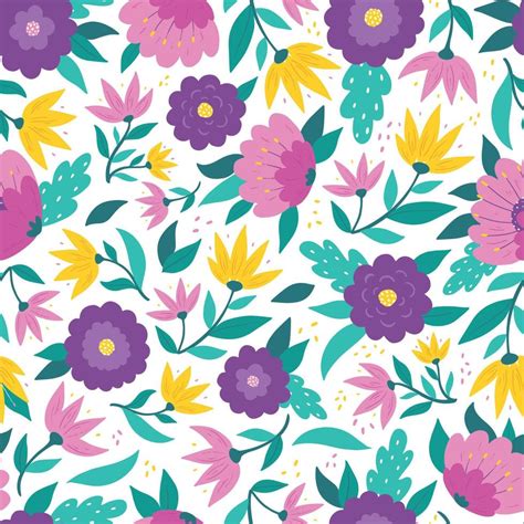 Floral Seamless Pattern Surface Prints With Abstract Flowers Nad