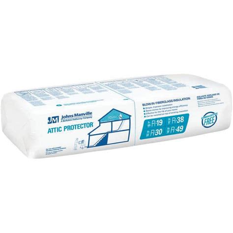 Johns Manville Attic Protector Fiberglass Blown In Insulation 26 9 Lb B785sw The Home Depot