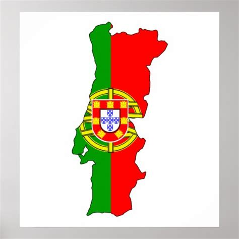 Portugal Flag Map full size Poster | Zazzle