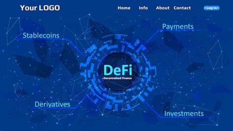 Premium Vector Defi Decentralized Finance Website Template On Blue