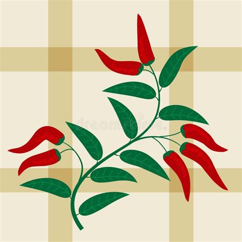 Seamless Pattern With Red Hot Peppers Stock Vector Illustration Of Cloth Check