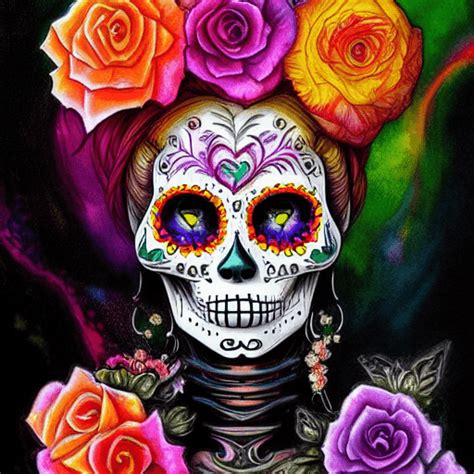 Dia De Los Muertos Sugar Skull Graphic · Creative Fabrica