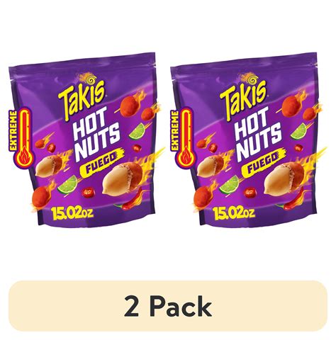 2 Pack Takis Fuego Hot Nuts 15 02 Oz Sharing Size Resealable Bag Hot