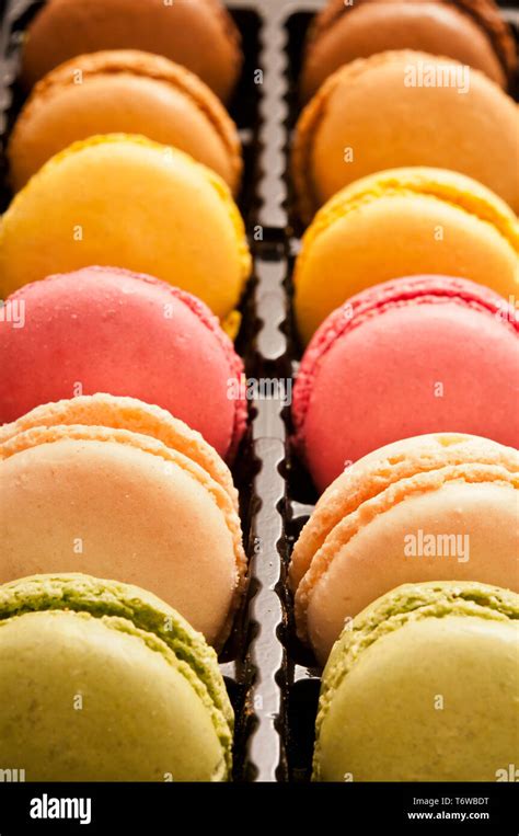 Colorful French Macaroons Or Macarons In A Box Stock Photo Alamy