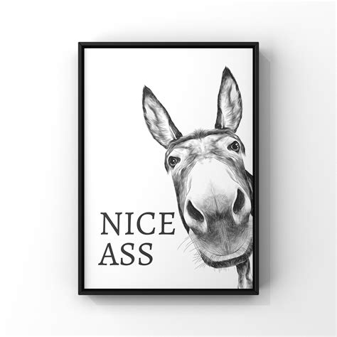 Nice Ass Donkey In Bathroom Bathroom Decor Bathroom Etsy