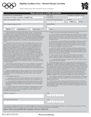 Fillable Online Usef Ref O Ecf Noc En Eligibility Conditions Form The