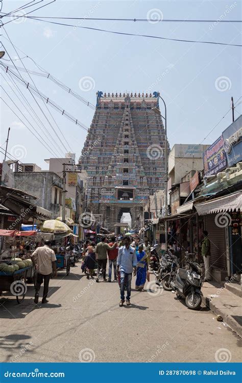 Tiruchirappallitamil Naduindia 13 March 2022 The Rajagopuram Or Main