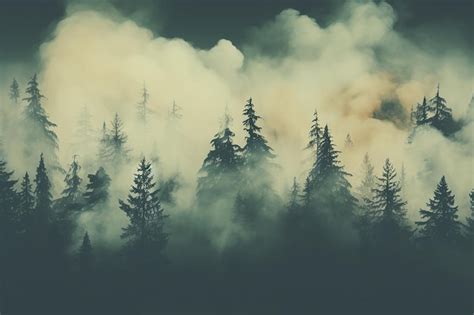 Premium Photo Misty Foggy Forest Wallpaper