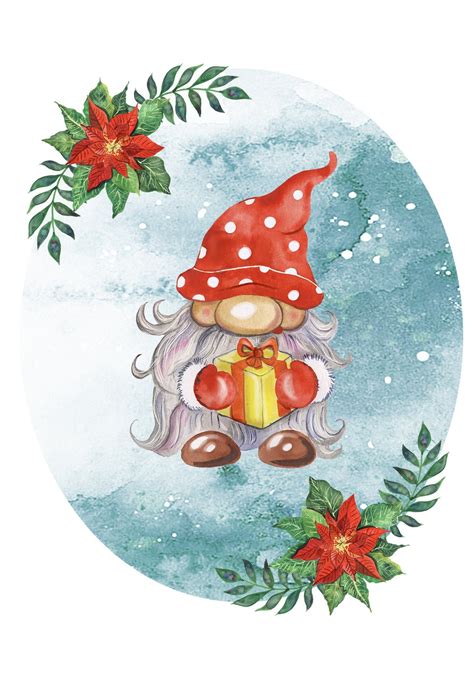 Clipart De Gnomes De Noel Gnomes Scandinaves Laquarelle Etsy