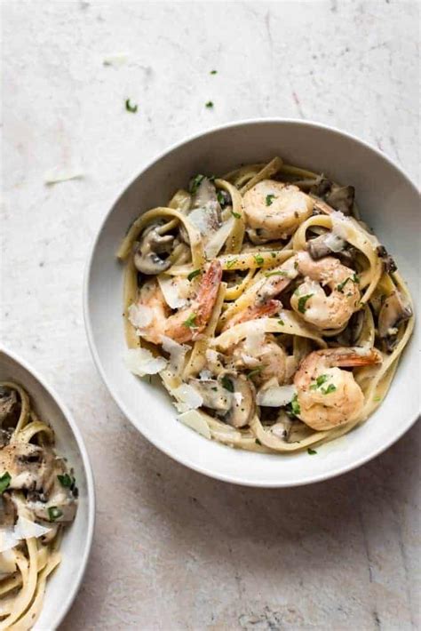 Creamy Shrimp And Mushroom Pasta Getslimthin