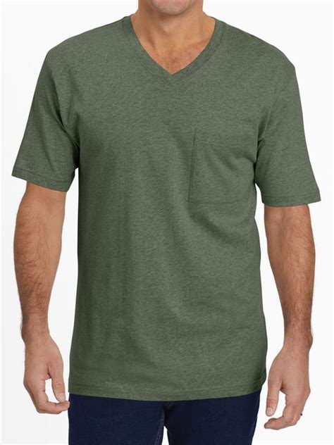 Short Sleeved Men V Neck Casual T Shirt Solid Color Basic Tops With