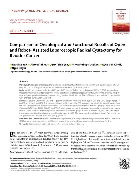 Pdf Comparison Of Oncological And Functional Results Of Open And