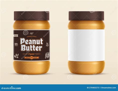 Peanut Butter Jar Mockup With A Label Stock Vector Illustration Of