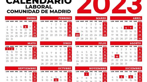 Calendario Laboral Estos Son Los Cinco Festivos Que Tendrá Madrid En