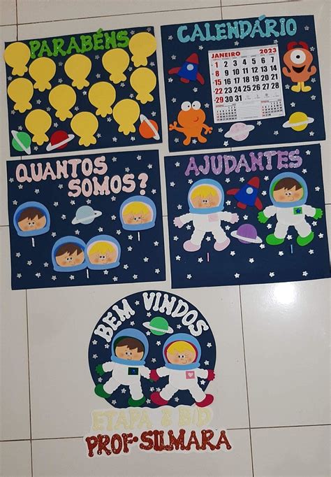 Kit Sala de Aula Astronautas 5 Painéis Elo7 Produtos Especiais