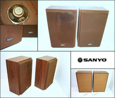 Vintage Sanyo Br So7221 Wood Speakers System Made In Japan Speakers