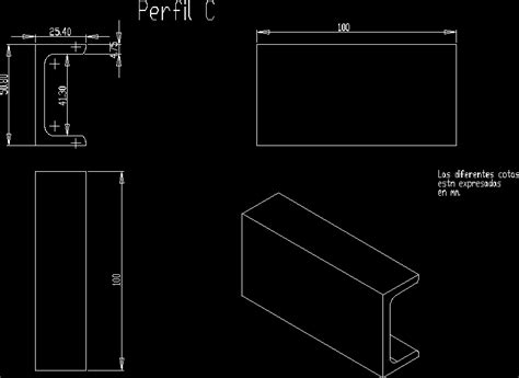 Perfil C En Autocad Librer A Cad