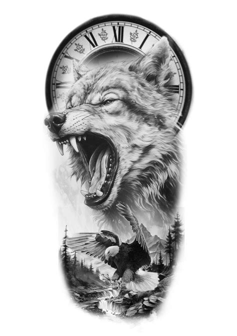 Pin By Fabio Carraro On PRETO E CINZA Wolf Tattoo Design Half Sleeve