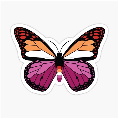 Lesbian Butterfly Pride Gift Gay Women Colorful Monarch Butterfly Lesbian Insects LGBT