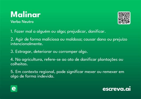 O Que Significa Malinar - Malinar - Significado e Sinônimo - escreva.ai