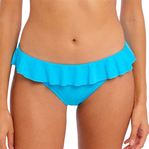 Bas de bikini à volants Jewel cove Plain Turquoise Freya Swim