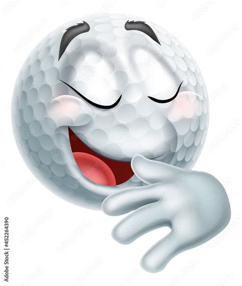 Proud Pleased Golf Ball Emoticon Emoji Icon Stock Vector | Adobe Stock