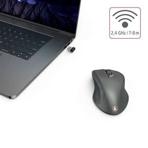 Hama MW-900 Mysz bezprzewodowa Radiowa Laserowy czarny 7 Przyciski 2400 ...