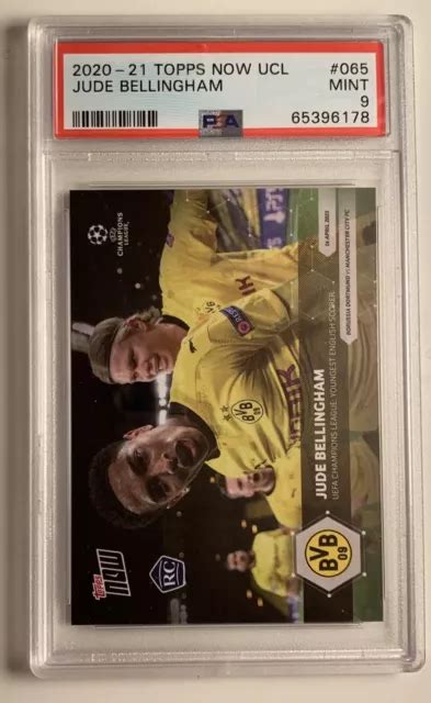 Jude Bellingham Rc W Erling Haaland Ucl Topps Now Psa