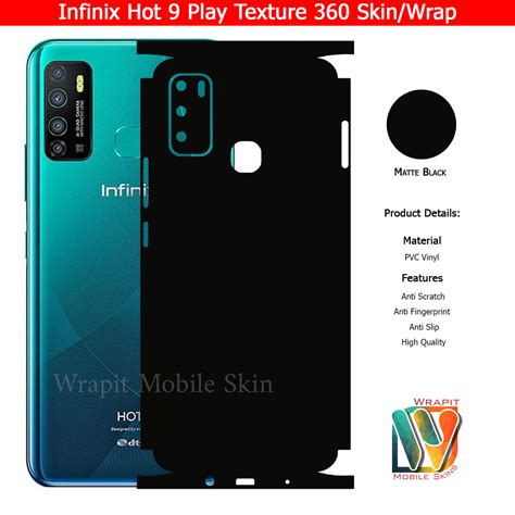 Infinix Hot Play Skin Wrap Protection Carbon Fiber Matte Transparent Leather Back And
