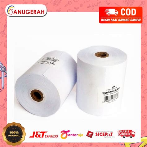 Jual PAPERLINE 75X65 1 PLY KERTAS TELSTRUK STRUK KASIR ROLL PACK