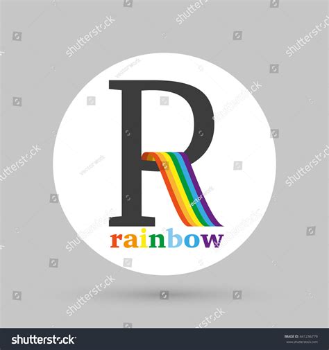 Stylized Letter R Vector Logo Rainbow: vector de stock (libre de ...