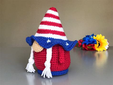 Patriotic Gnome Crochet Pattern Pdf Independence Day Usa Etsy