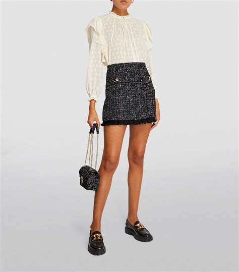 Womens SANDRO Black Tweed Mini Skirt Harrods UK