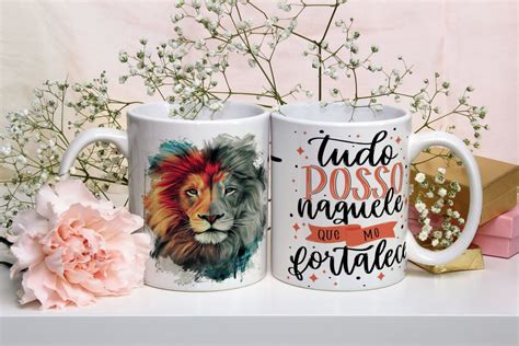 Caneca Personalizada Le O De Juda Frases Biblicas No Elo