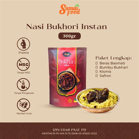 Jual Samai Food Nasi Bukhari Makanan Instan Halal Rasa Gurih Lengkap